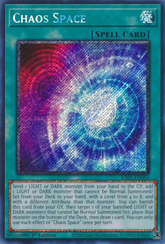 Chaos Space [RA01-EN065] Platinum Secret Rare | Cracking-Singles