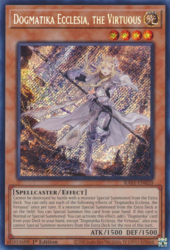 Dogmatika Ecclesia, the Virtuous [RA01-EN020] Secret Rare | Cracking-Singles