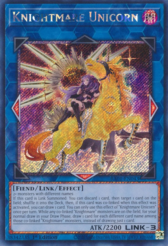 Knightmare Unicorn (Alternate Art) [RA01-EN043] Platinum Secret Rare | Cracking-Singles