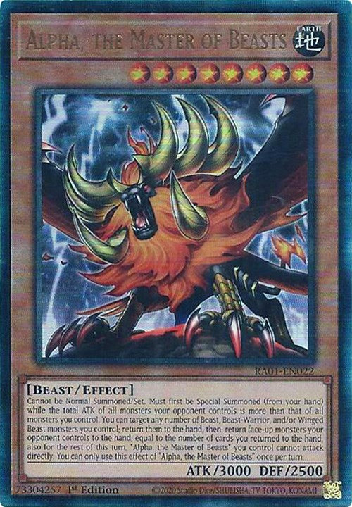 Alpha, the Master of Beasts [RA01-EN022] Prismatic Ultimate Rare | Cracking-Singles