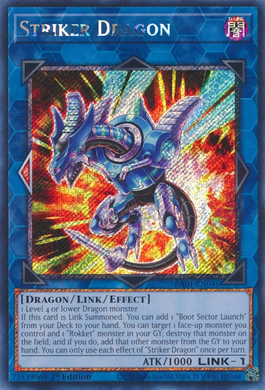 Striker Dragon [RA01-EN046] Platinum Secret Rare | Cracking-Singles