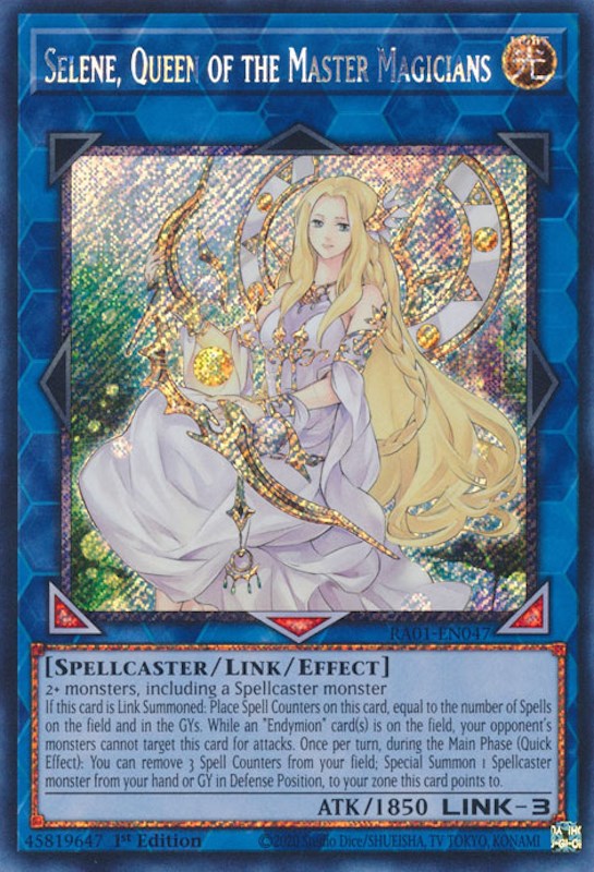 Selene, Queen of the Master Magicians [RA01-EN047] Platinum Secret Rare | Cracking-Singles