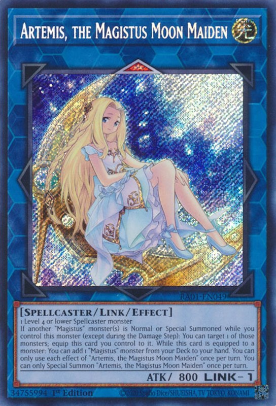 Artemis, the Magistus Moon Maiden [RA01-EN049] Secret Rare | Cracking-Singles