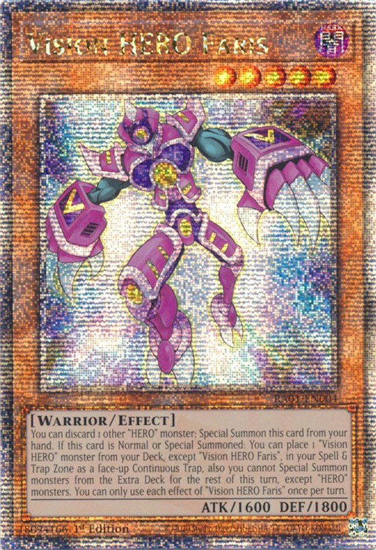 Vision HERO Faris [RA01-EN004] Quarter Century Secret Rare | Cracking-Singles