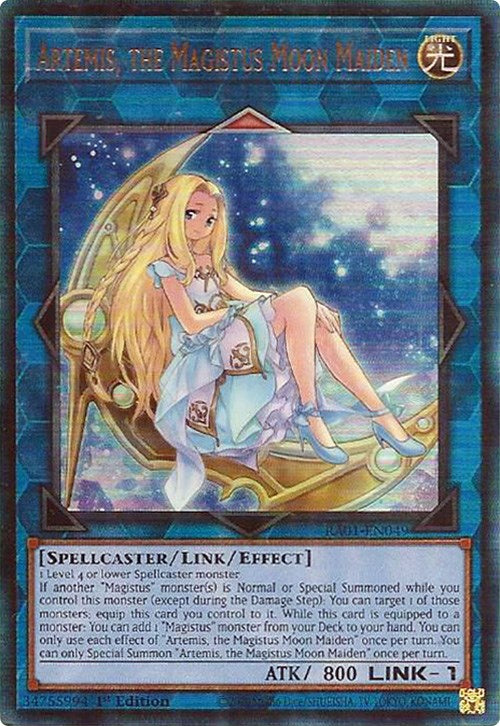 Artemis, the Magistus Moon Maiden [RA01-EN049] Prismatic Ultimate Rare | Cracking-Singles