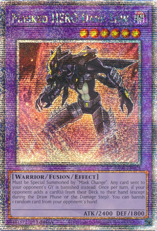 Masked HERO Dark Law [RA01-EN025] Quarter Century Secret Rare | Cracking-Singles