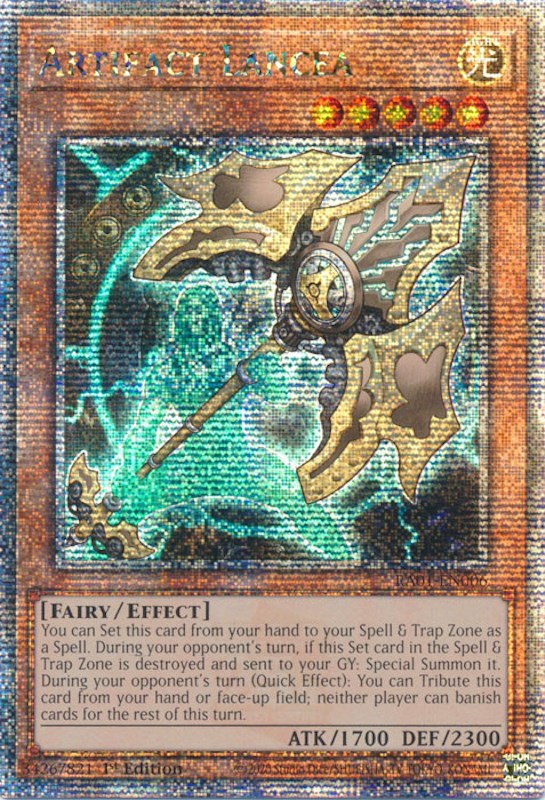 Artifact Lancea [RA01-EN006] Quarter Century Secret Rare | Cracking-Singles