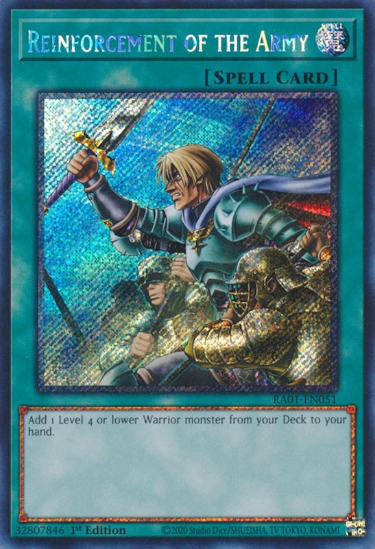 Reinforcement of the Army [RA01-EN051] Platinum Secret Rare | Cracking-Singles