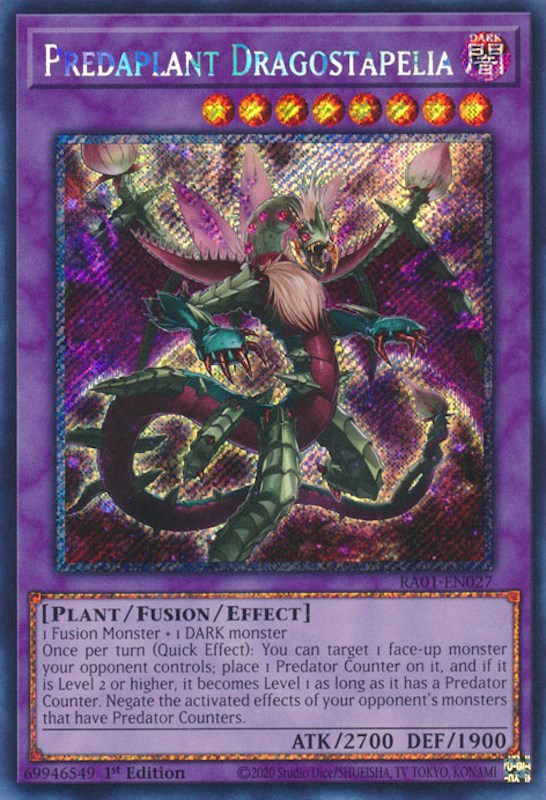 Predaplant Dragostapelia [RA01-EN027] Platinum Secret Rare | Cracking-Singles