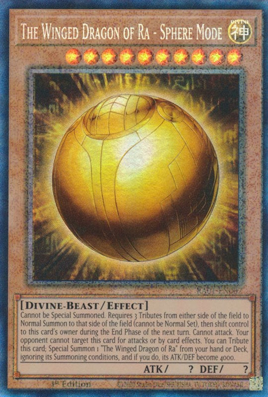 The Winged Dragon of Ra - Sphere Mode [RA01-EN007] Prismatic Collector's Rare | Cracking-Singles