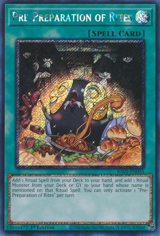 Pre-Preparation of Rites [RA01-EN055] Platinum Secret Rare | Cracking-Singles