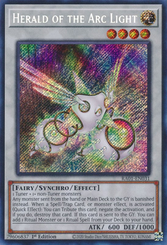 Herald of the Arc Light [RA01-EN031] Secret Rare | Cracking-Singles