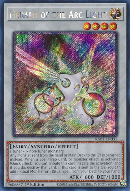 Herald of the Arc Light [RA01-EN031] Platinum Secret Rare | Cracking-Singles