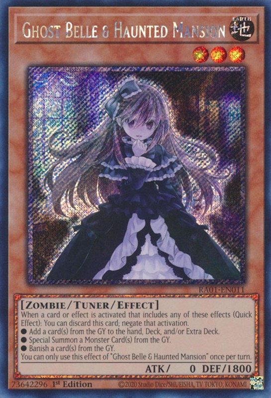 Ghost Belle & Haunted Mansion [RA01-EN011] Platinum Secret Rare | Cracking-Singles