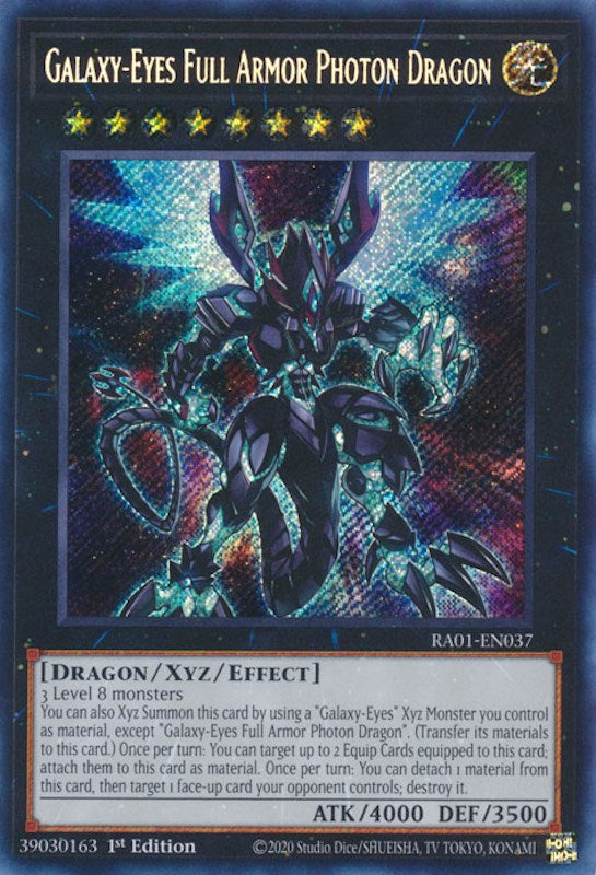 Galaxy-Eyes Full Armor Photon Dragon [RA01-EN037] Secret Rare | Cracking-Singles