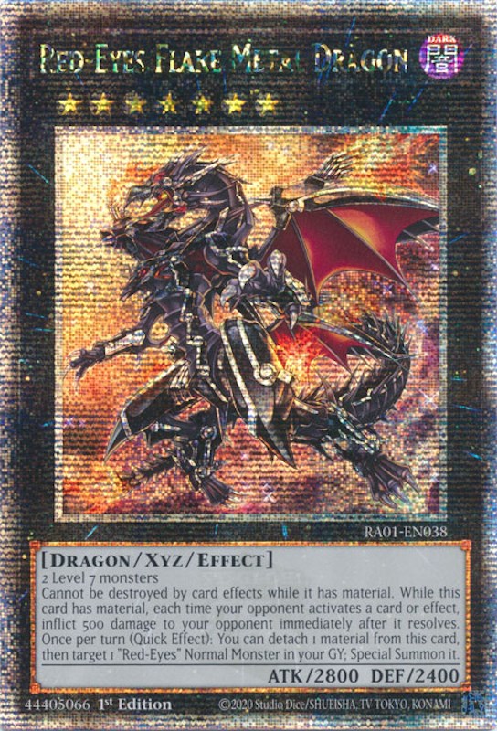 Red-Eyes Flare Metal Dragon [RA01-EN038] Quarter Century Secret Rare | Cracking-Singles