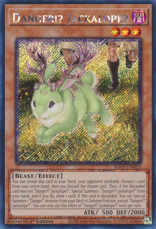 Danger!? Jackalope? [RA01-EN013] Platinum Secret Rare | Cracking-Singles