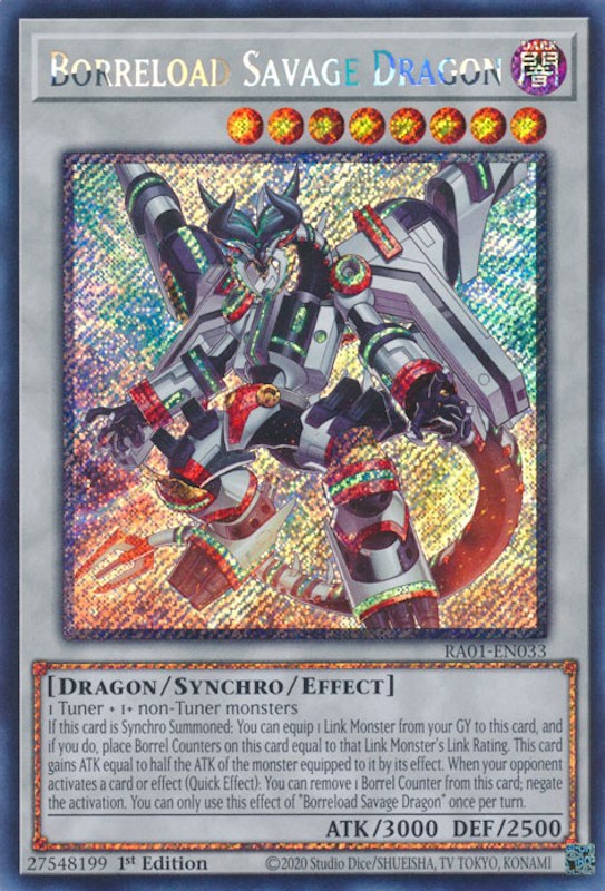 Borreload Savage Dragon [RA01-EN033] Platinum Secret Rare | Cracking-Singles