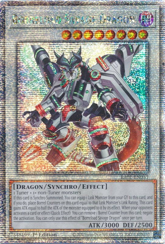 Borreload Savage Dragon [RA01-EN033] Quarter Century Secret Rare | Cracking-Singles