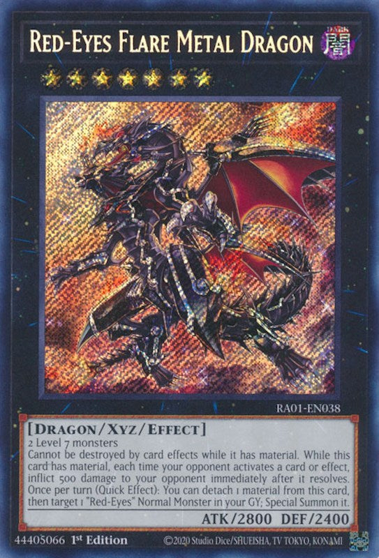 Red-Eyes Flare Metal Dragon [RA01-EN038] Secret Rare | Cracking-Singles