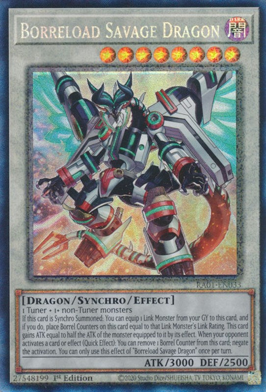 Borreload Savage Dragon [RA01-EN033] Prismatic Collector's Rare | Cracking-Singles