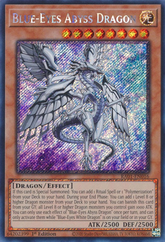 Blue-Eyes Abyss Dragon [RA01-EN016] Platinum Secret Rare | Cracking-Singles