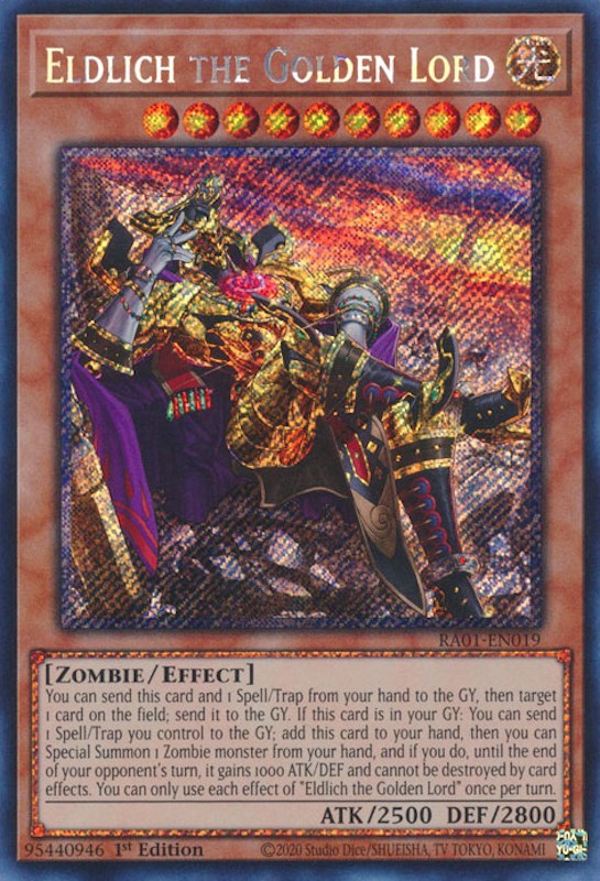 Eldlich the Golden Lord (Alternate Art) [RA01-EN019] Platinum Secret Rare | Cracking-Singles