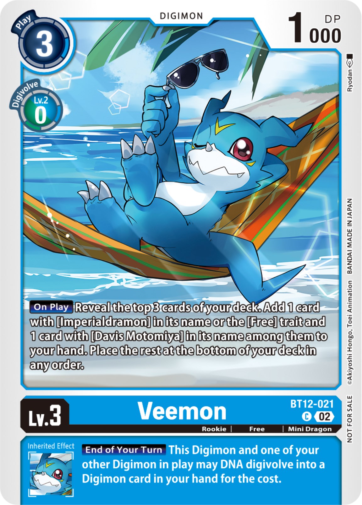 Veemon [BT12-021] (NYCC 2023 Demo Deck) [Across Time] | Cracking-Singles