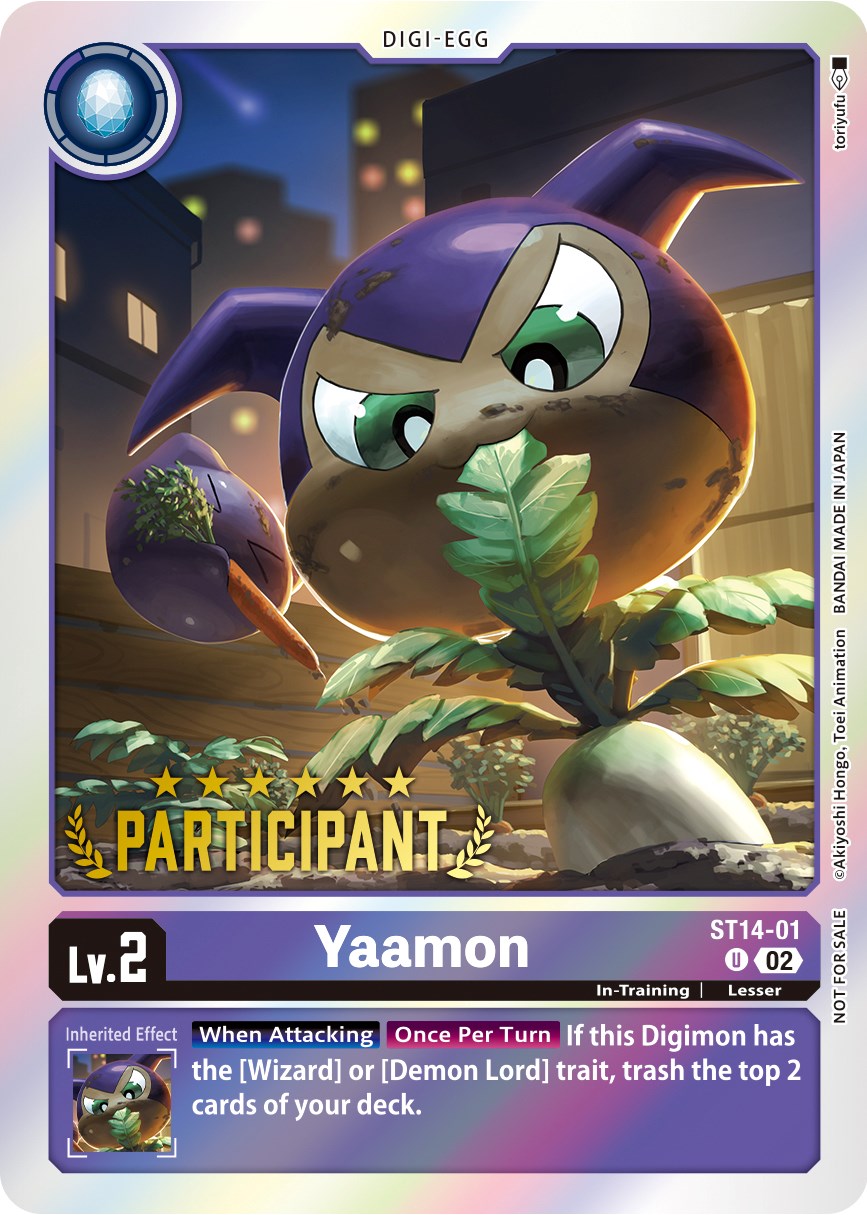 Yaamon [ST14-01] (Digimon 3-On-3 November 2023 Participation) [Starter Deck: Beelzemon Advanced Deck Set] | Cracking-Singles