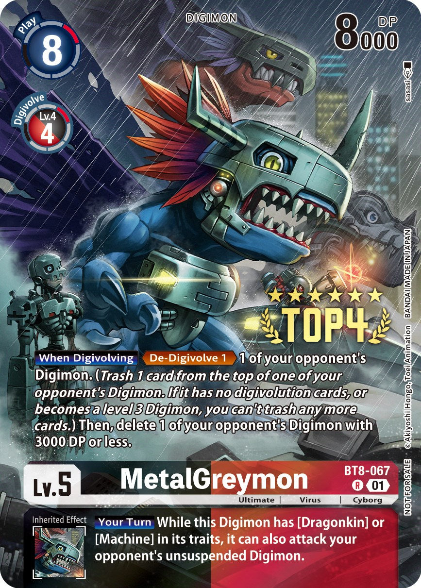 MetalGreymon [BT8-067] (Digimon 3-On-3 November 2023 Top 4) [New Awakening] | Cracking-Singles