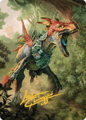 Dinosaur Token Art Card (Gold-Stamped Signature) [The Lost Caverns of Ixalan Art Series] | Cracking-Singles