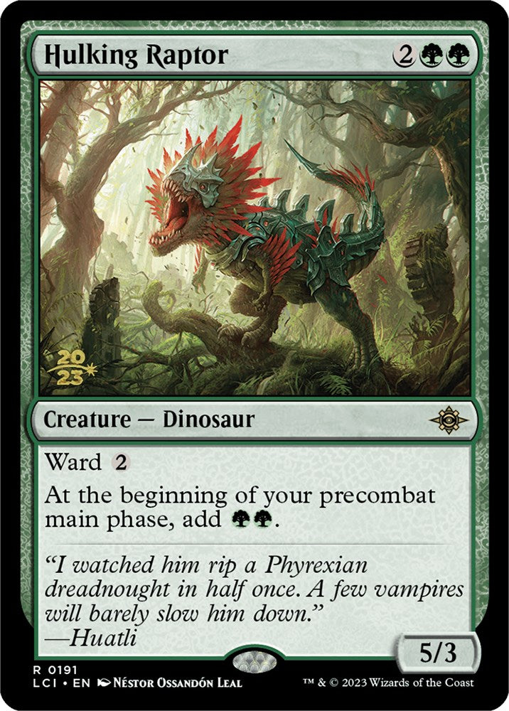 Hulking Raptor [The Lost Caverns of Ixalan Prerelease Cards] | Cracking-Singles