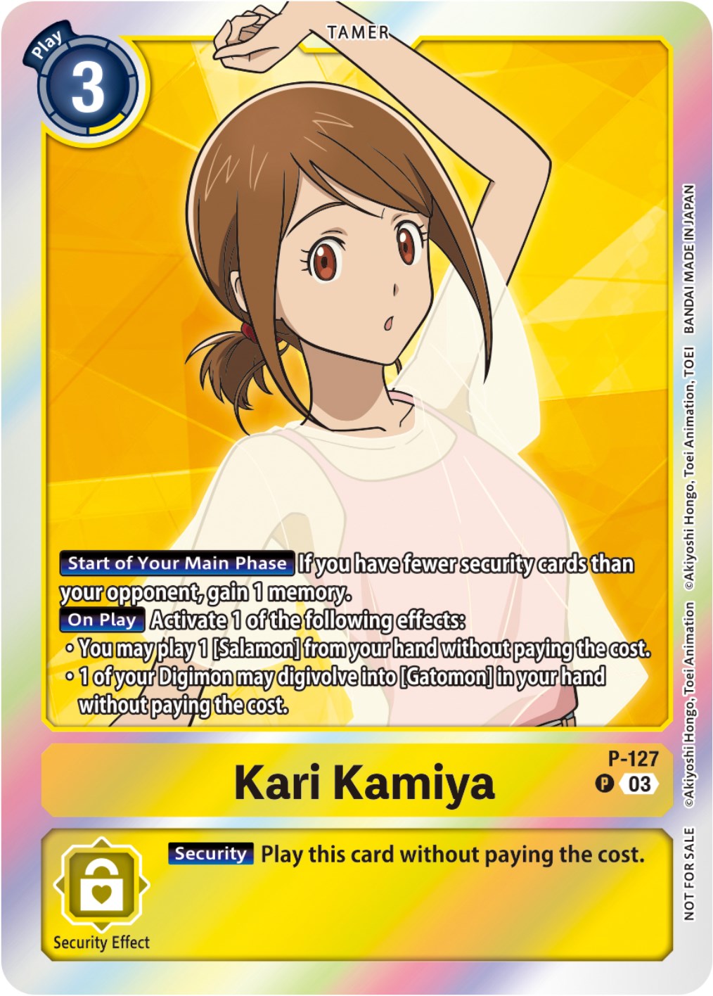 Kari Kamiya [P-127] (Tamer Party Pack -The Beginning- Ver. 2.0) [Promotional Cards] | Cracking-Singles