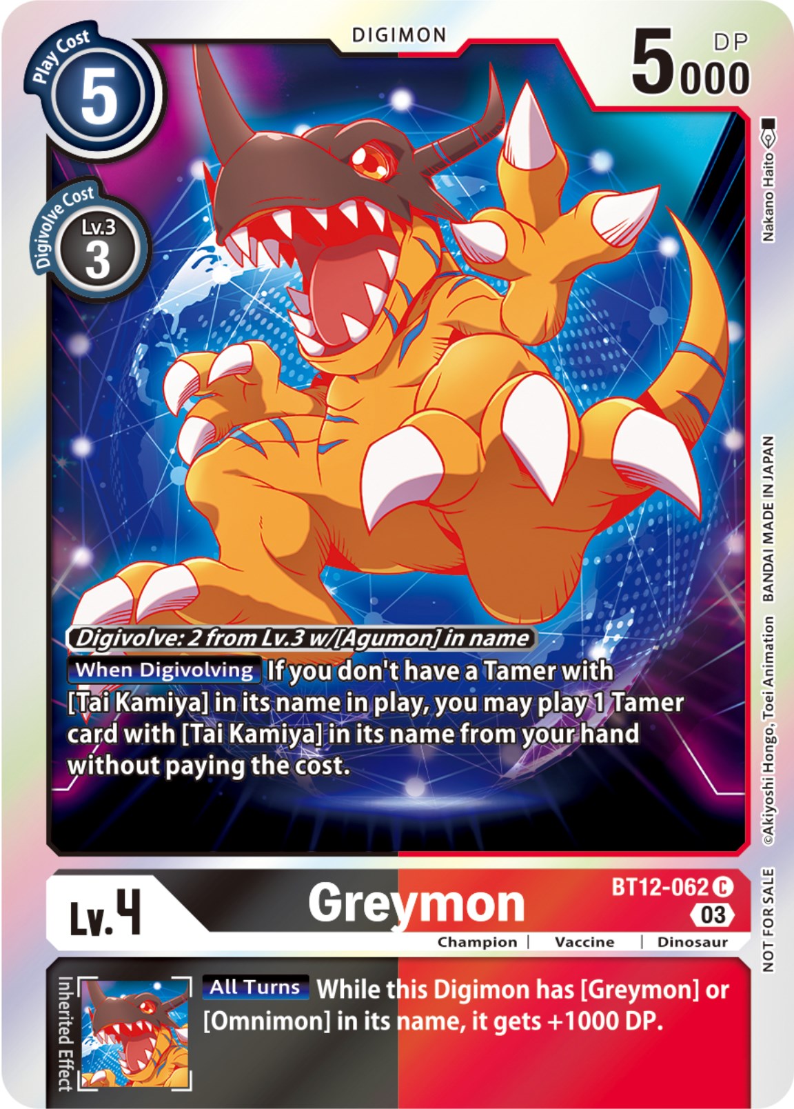 Greymon [BT12-062] (Official Tournament Pack Vol.11) [Across Time] | Cracking-Singles