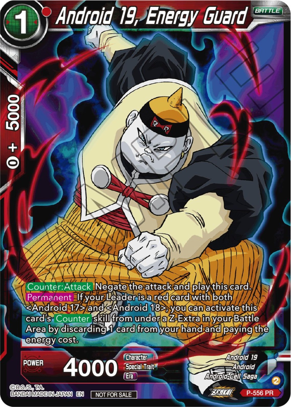 Android 19, Energy Guard (Zenkai Series Tournament Pack Vol.6) (P-556) [Tournament Promotion Cards] | Cracking-Singles