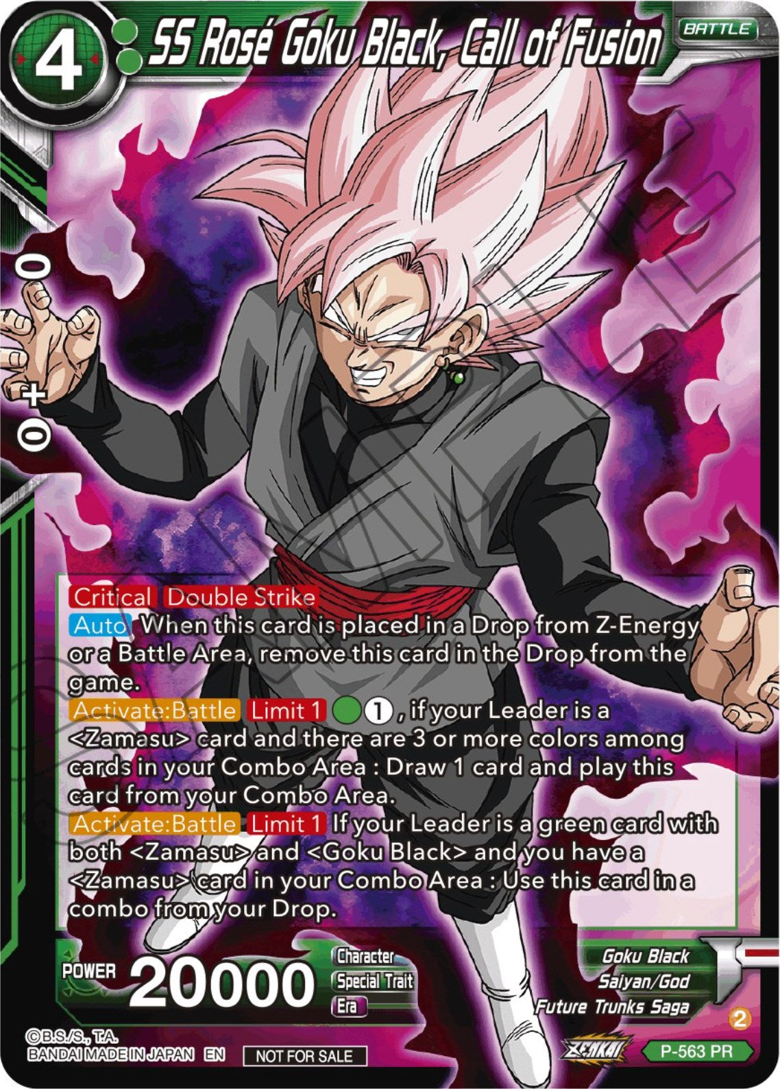 SS Rose Goku Black, Call of Fusion (Zenkai Series Tournament Pack Vol.6) (P-563) [Tournament Promotion Cards] | Cracking-Singles