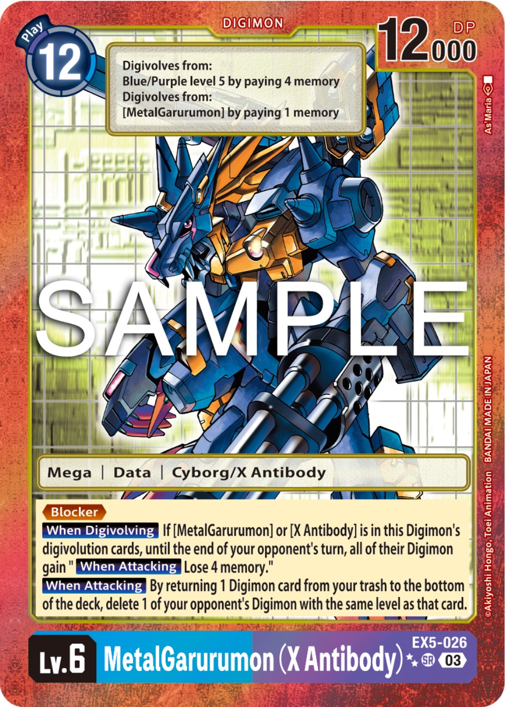 MetalGarurumon (X Antibody) [EX5-026] (2 Star Alternate Art) [Animal Colosseum] | Cracking-Singles