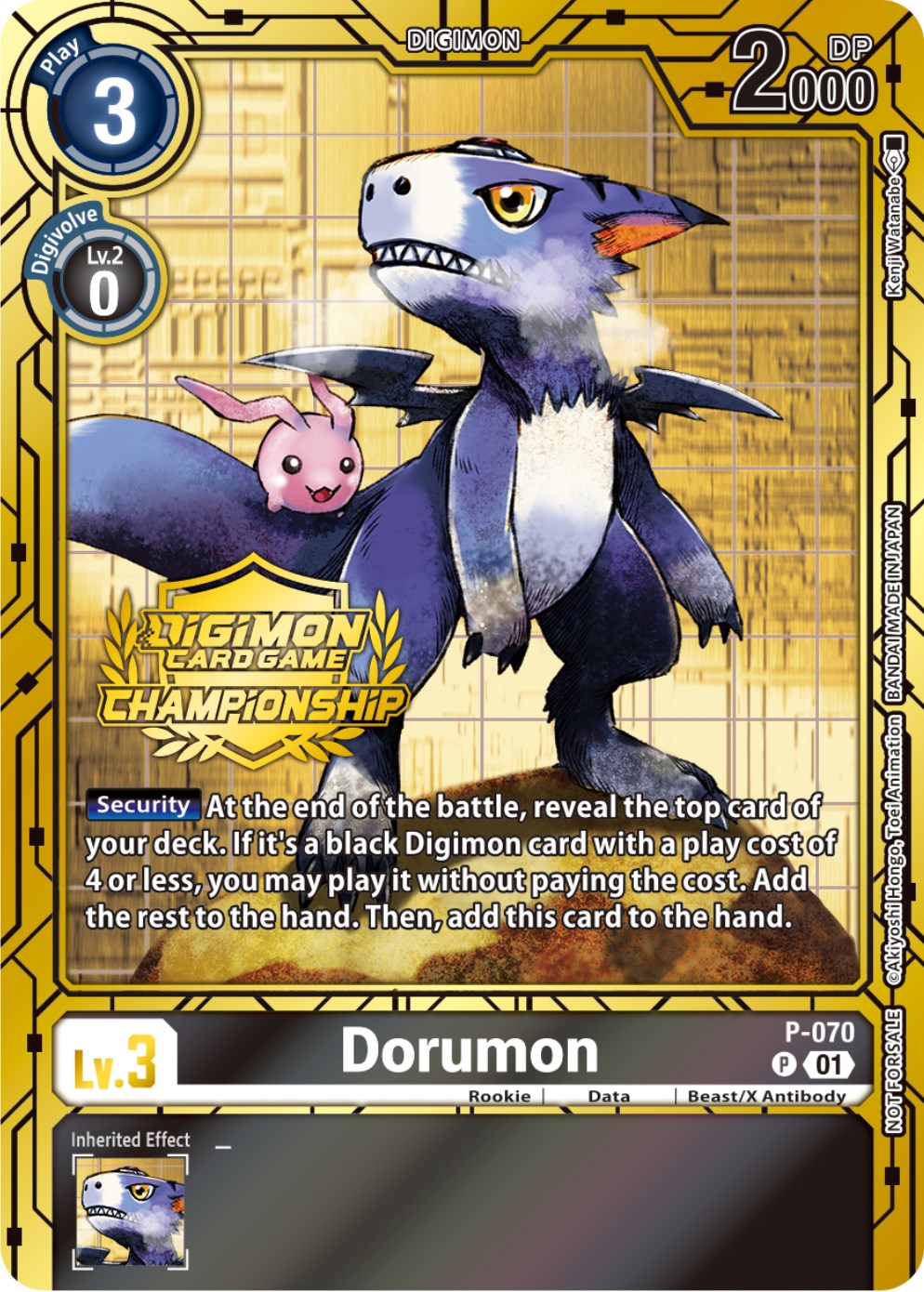 Dorumon [P-070] (Championship 2023 Gold Card Set) [Promotional Cards] | Cracking-Singles