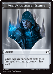 Human Wizard // Emblem - Jace, Unraveler of Secrets Double-Sided Token [Innistrad Remastered Tokens] | Cracking-Singles