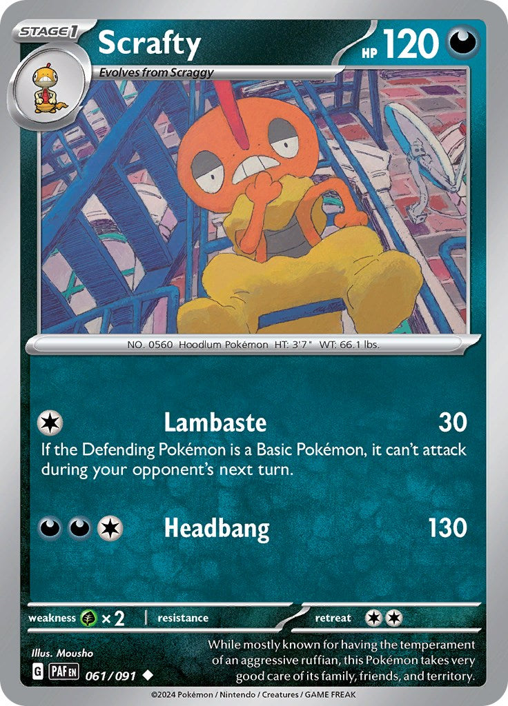 Scrafty (061/091) [Scarlet & Violet: Paldean Fates] | Cracking-Singles