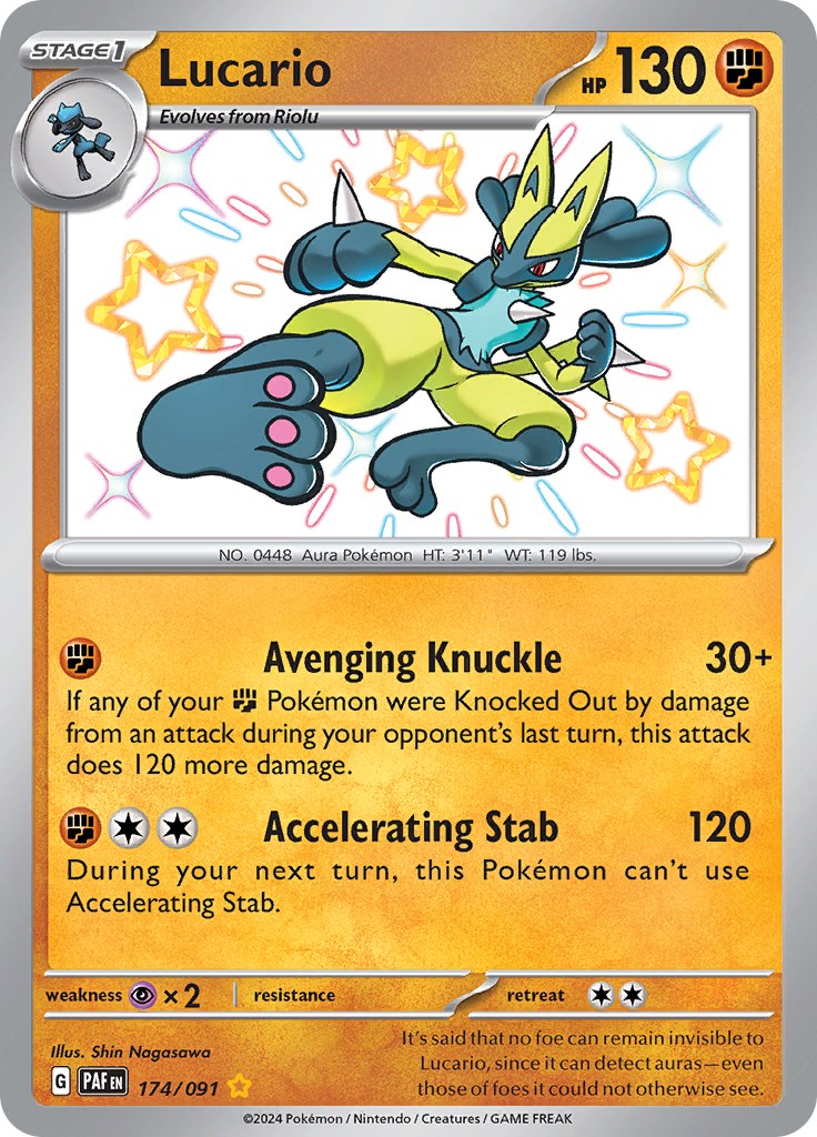 Lucario (174/091) [Scarlet & Violet: Paldean Fates] | Cracking-Singles