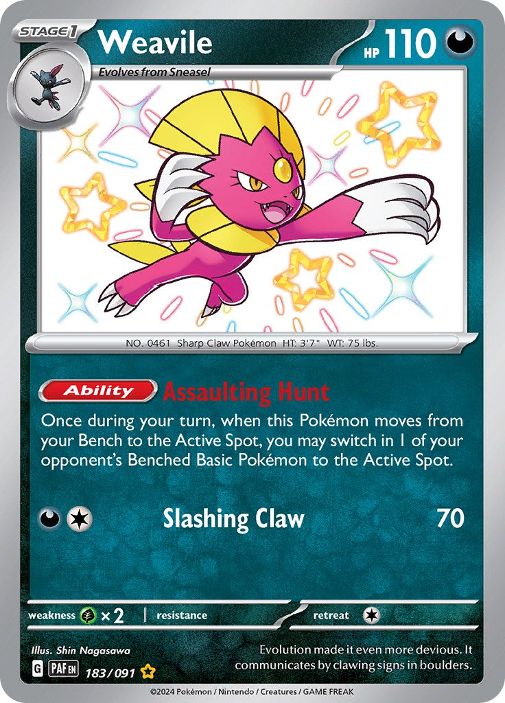 Weavile (183/091) [Scarlet & Violet: Paldean Fates] | Cracking-Singles