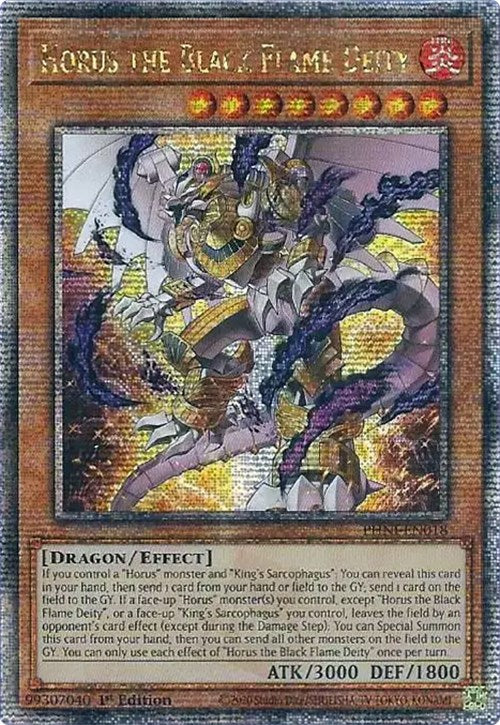 Horus the Black Flame Deity [PHNI-EN018] Quarter Century Secret Rare | Cracking-Singles