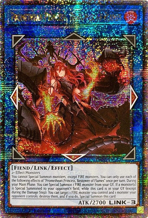 Promethean Princess, Bestower of Flames [PHNI-EN052] Quarter Century Secret Rare | Cracking-Singles