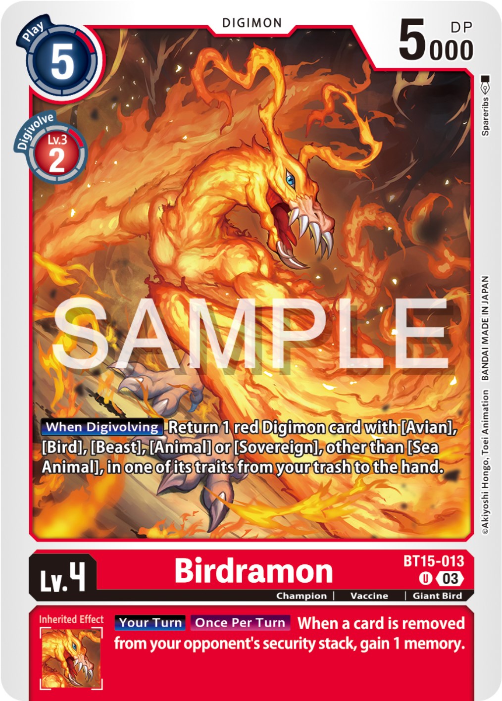 Birdramon [BT15-013] [Exceed Apocalypse] | Cracking-Singles