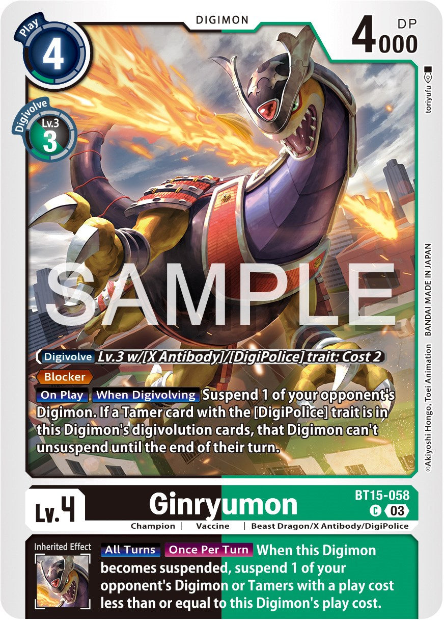 Ginryumon [BT15-058] [Exceed Apocalypse] | Cracking-Singles