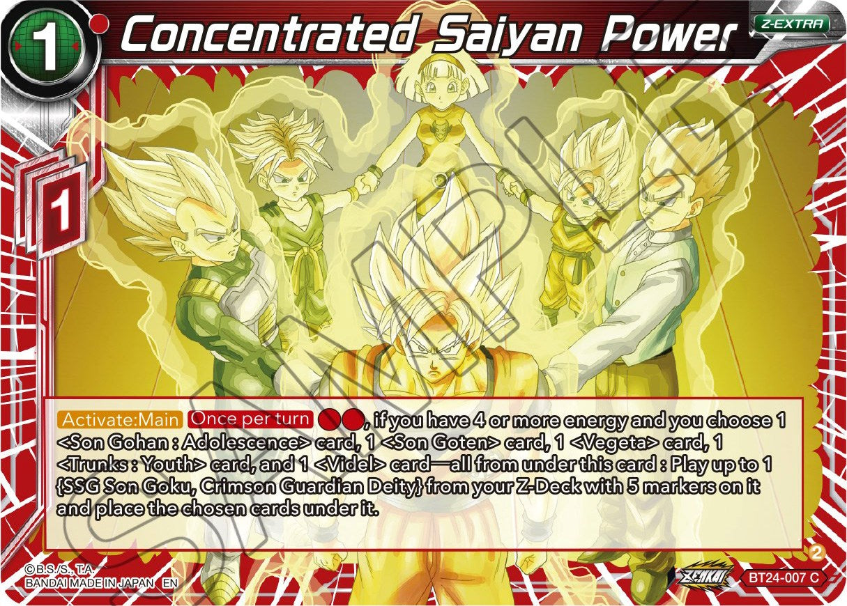 Concentrated Saiyan Power (BT24-007) [Beyond Generations] | Cracking-Singles