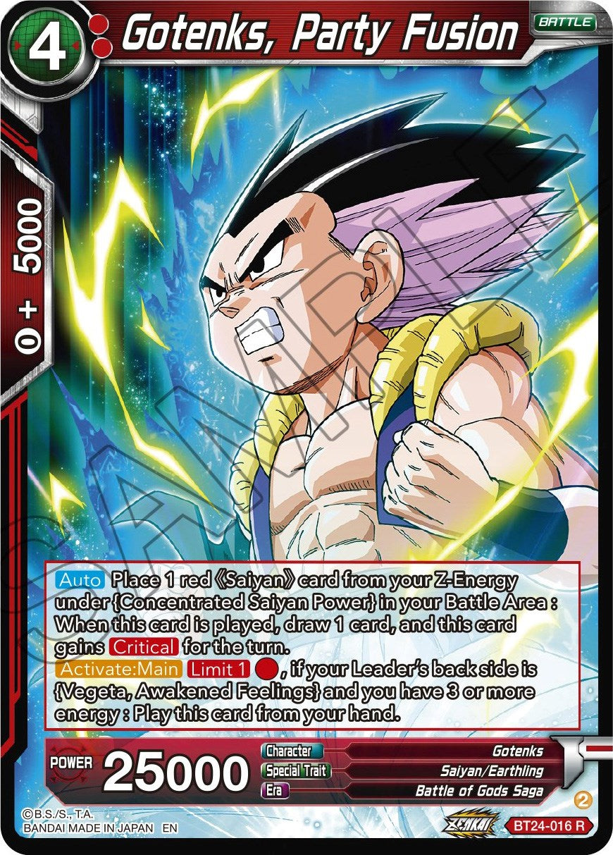 Gotenks, Party Fusion (BT24-016) [Beyond Generations] | Cracking-Singles