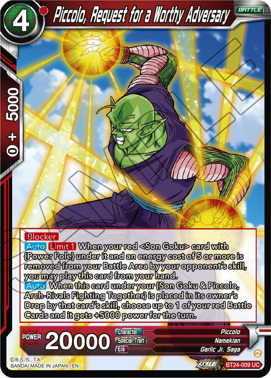 Piccolo, Request for a Worthy Adversary (BT24-009) [Beyond Generations] | Cracking-Singles