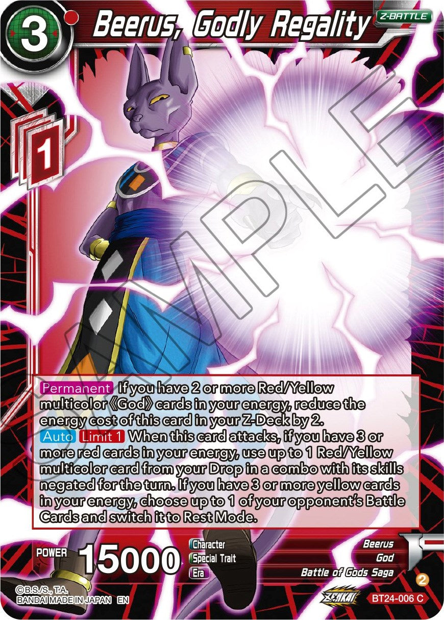 Beerus, Godly Regality (BT24-006) [Beyond Generations] | Cracking-Singles